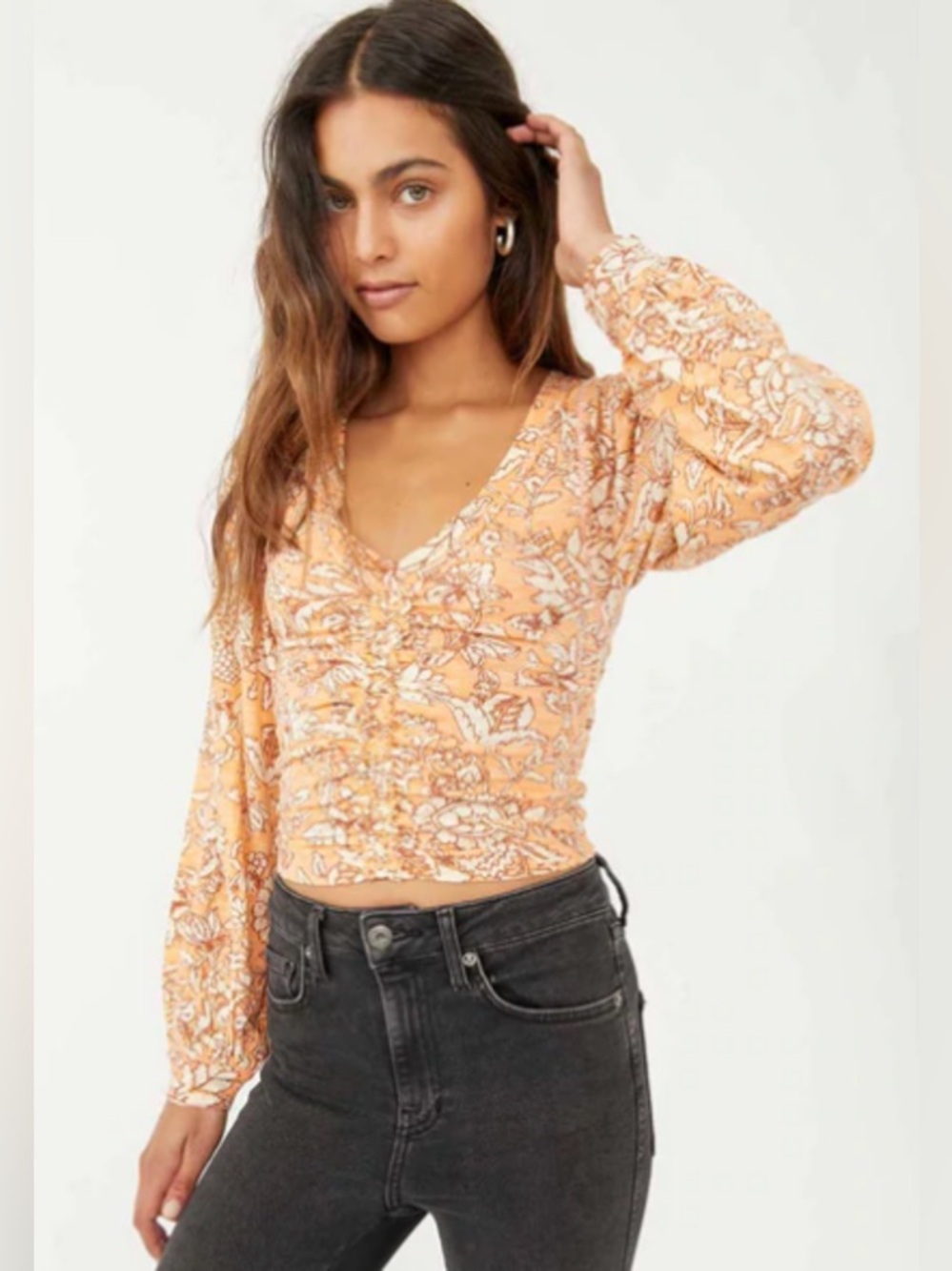 Free People Say The Word Top Blood Orange Combo Size XS